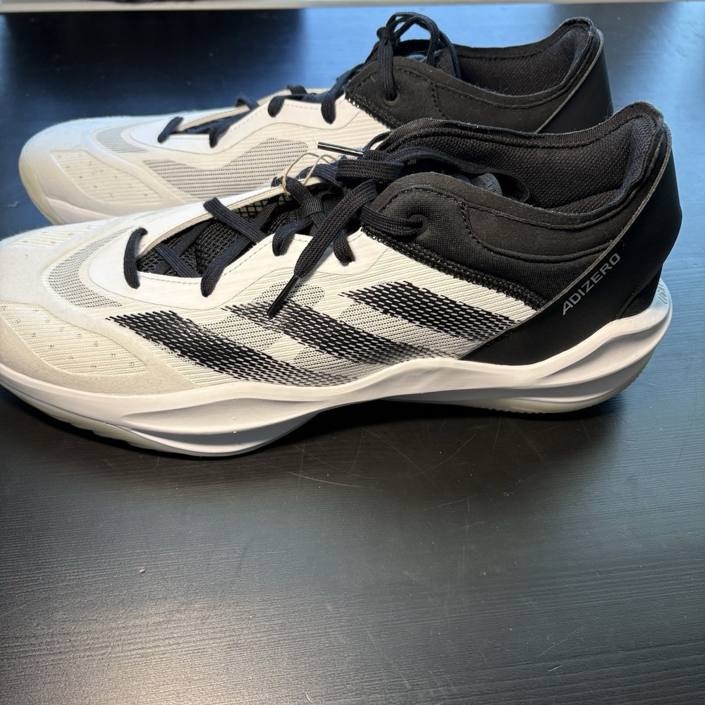 Adidas Adizero Select Low 2.0 Shoes Men's 12 White Black Performance Sneakers